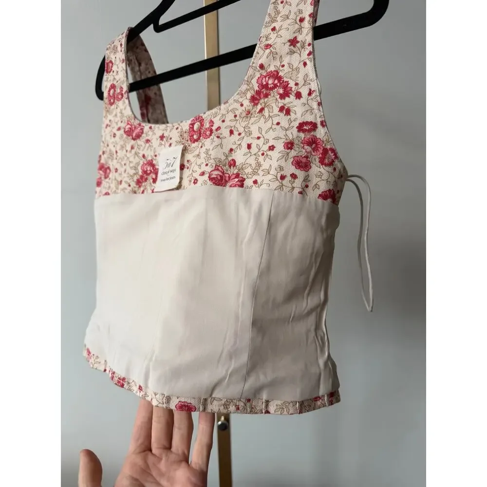 Cinq à Sept Rowena Jean Cottagecore Floral Tank Top Size S NEW - Picture 8 of 11
